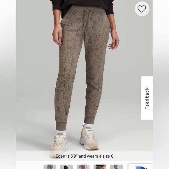 lululemon athletica Pants - Lululemon Women's Warm Down Jogger 7/8 Thread Dye Rover Black Size 4